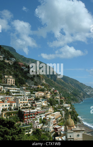 Vue sur Positano Amalfi Costiera Amalfitana Italie Banque D'Images