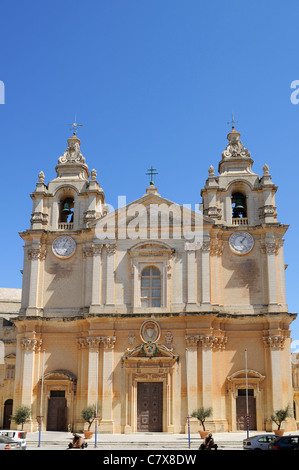 La Cathédrale St Paul à Mdina, Malte Banque D'Images