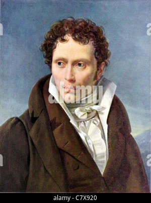 ARTHUR Schopenhauer (1788-1860) philosophe allemand sur 1815 dans une peinture par Ludwig Ruhl Banque D'Images