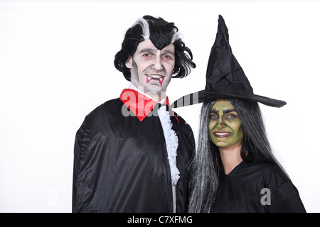 Couple dressed up for Halloween Banque D'Images