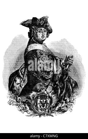 Frédéric II le grand roi de Prusse 1712 1786 dynastie des Hohenzollern prince électeur roi royal royal royal imperial princière Banque D'Images