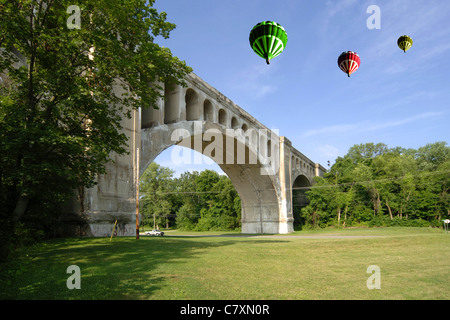 Les quatre gros pont de chemin de fer, Sidney de l'Ohio. Il a réalisé depuis 1923 de la circulation ferroviaire Banque D'Images