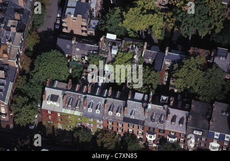 États-unis, Massachusetts, Boston : Vue aérienne de maisons de Beacon Hill Banque D'Images