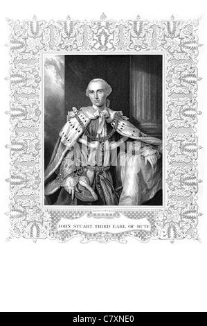 John Stuart 3 comte de Bute 17131792 Lord Mount noble écossais Premier ministre de Grande-Bretagne British Politic Politics Banque D'Images