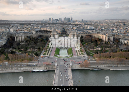 Le Trocadéro et la défense de la Tour Eiffel, Paris. Banque D'Images