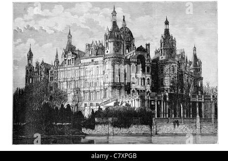 Le château de Schwerin Land Mecklenburg Vorpommern Allemagne parlement de l'état de la Renaissance néerlandaise Banque D'Images