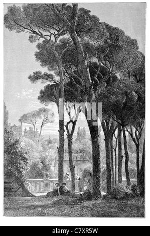 Villa d'Este Tivoli Garden Rome Italie site du patrimoine mondial de l'architecture Renaissance romantique jardins italiens Banque D'Images