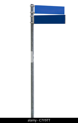 Blanc bleu street sign isolated Banque D'Images