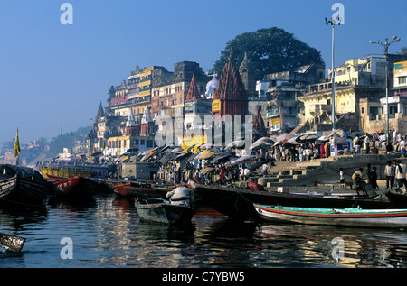 Dasaswamededh Gath, Benares, Inde Banque D'Images