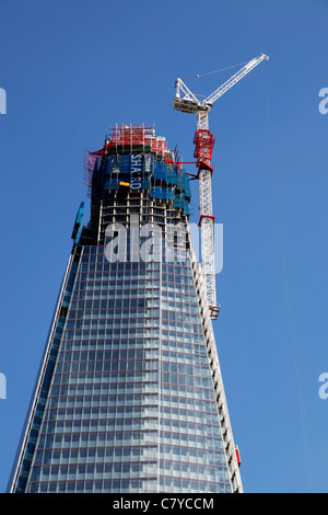 Le gratte-ciel Shard bâtiment en construction à London Bridge, Londres, Angleterre Banque D'Images