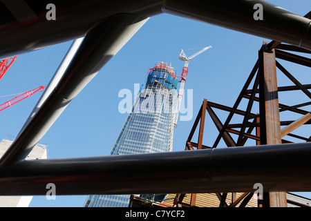 Le gratte-ciel Shard bâtiment en construction à London Bridge, Londres, Angleterre Banque D'Images