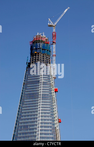 Le gratte-ciel Shard bâtiment en construction à London Bridge, Londres, Angleterre Banque D'Images