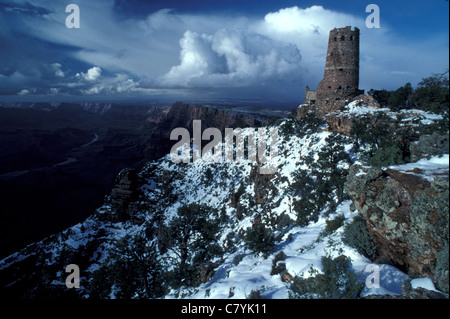 USA, Arizona, Grand Canyon South Rim, Desert Point Lookout Banque D'Images