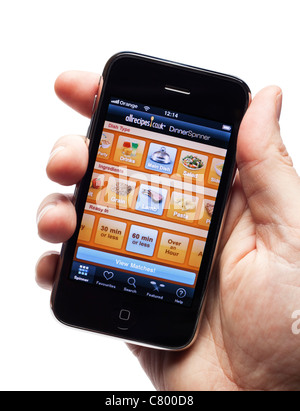IPhone montrant une recette app sur un smartphone téléphone mobile smart phone Banque D'Images