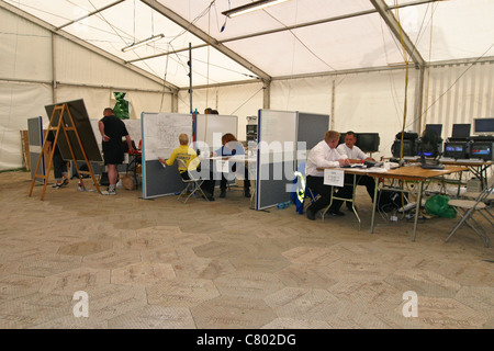 Siège de sécurité au festival de Glastonbury 2003 Banque D'Images