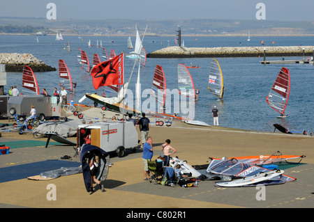 Weymouth et Portland National Sailing Academy Dorset Angleterre Lieu de la voile olympique de 2012 Banque D'Images