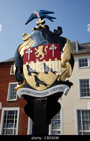 L'Angleterre, West Sussex, Arundel, armoiries de la ville. Banque D'Images