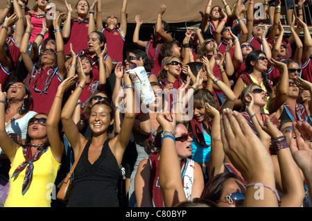 Italie, Toscane, fans au Palio de Sienne Banque D'Images