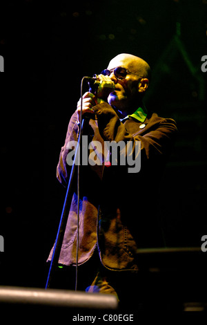 REM sur la pyramide de la scène La scène du festival de Glastonbury 2003 Banque D'Images