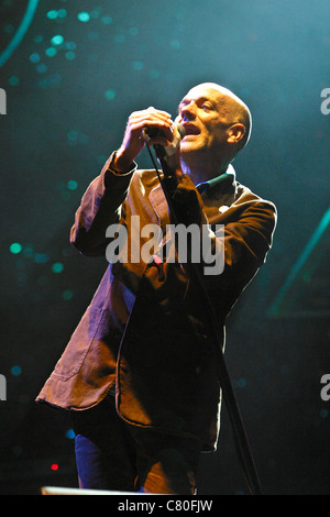 REM sur la pyramide de la scène La scène du festival de Glastonbury 2003 Banque D'Images