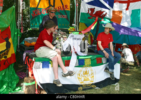 Strumerville le sanctuaire de Joe Strummer au Glastonbury Festival 2003 Banque D'Images