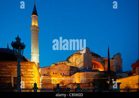 La Turquie, Istanbul, Aya Sofya au crépuscule Banque D'Images