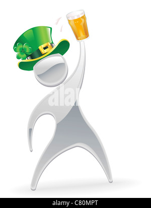 Cartoon caractères métalliques mascotte le jour de rue Patrick concept Banque D'Images