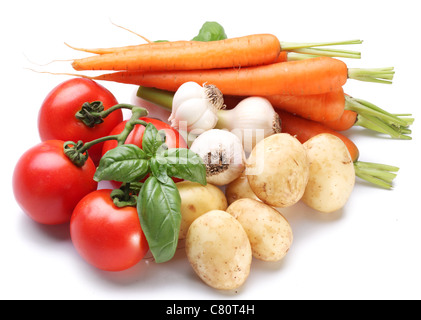 Légumes sur fond blanc Banque D'Images