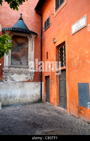 Coin de la Piazza Sant' Egidio et Via della Scala, Rome, Italie Banque D'Images