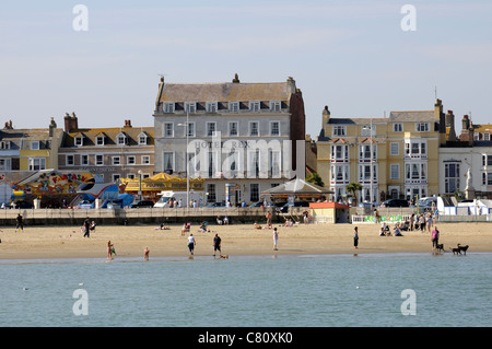 Hôtels bord de mer sur la promenade à Weymouth, dans le Dorset England UK Banque D'Images