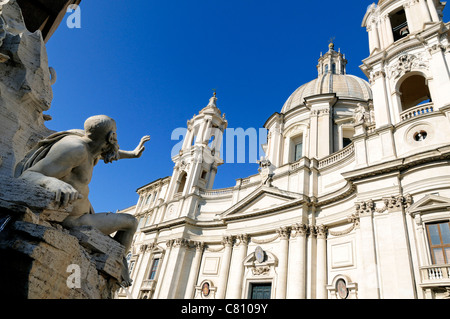 Sant'Agnese in Agone, Piazza Navona, Rome, Italie, Europe Banque D'Images