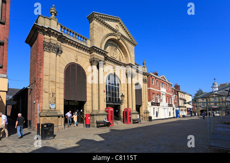 La halle de marché, Pontefract, West Yorkshire, Angleterre, Royaume-Uni. Banque D'Images