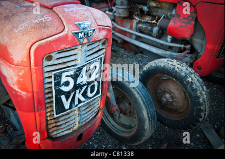 Vieux tracteurs Massey Ferguson, vintage achetée à une vente aux enchères Banque D'Images