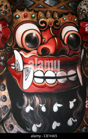 Peinture d'un masque Barong Balinais Banque D'Images