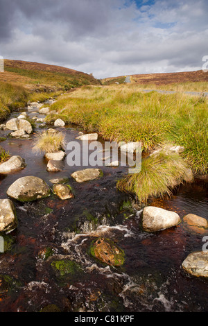 L'Irlande, Co Wicklow, Sally Gap, ruisseau de montagne, sur le col de montagne Banque D'Images