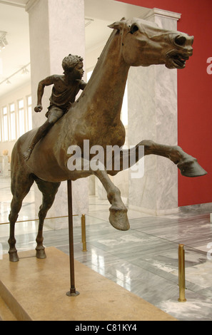 L'art grec, 2e siècle avant J.-C.. Artemision de Jockey. Sculpture en bronze datée autour de l'an 140 avant JC. Banque D'Images