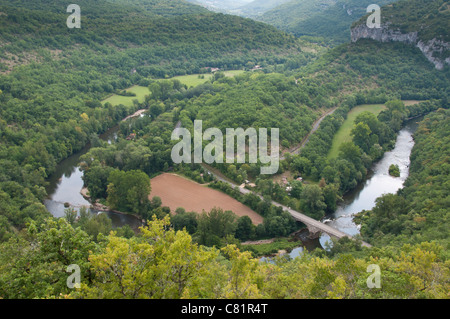 Gorges de l'Aveyron, près de St-Antonin Noble-Val, Tarn-et-Garonne, Midi-Pyrénées, France Banque D'Images