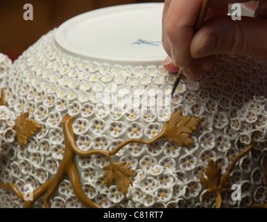 Porcelaine de Meissen peinture artiste Banque D'Images