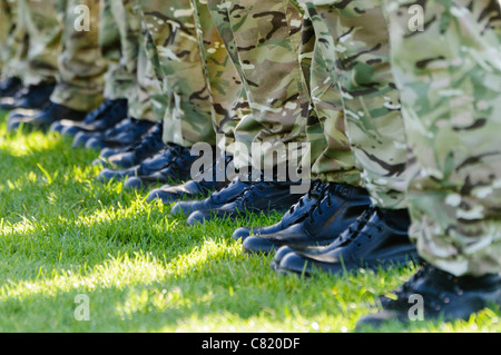 Soldats du Royal Irish Regiment et les Gardes irlandais sur le défilé à Belfast Banque D'Images