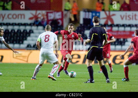 Pays de Galles v Suisse - Euro 2012 match @ le stade Liberty à Swansea. Banque D'Images