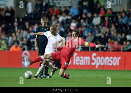 Pays de Galles v Suisse - Euro 2012 match @ le stade Liberty à Swansea. Banque D'Images