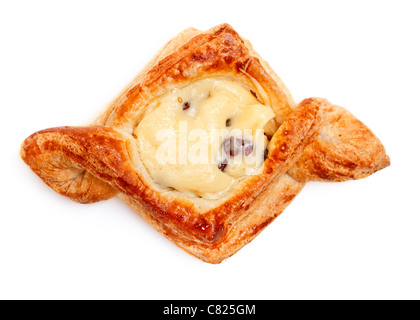 Tarte aux pommes avec de la crème fraîche de remplissage Banque D'Images