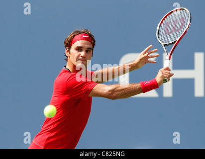 La Suisse de Roger Federer en action à l'US Open 2011 Banque D'Images