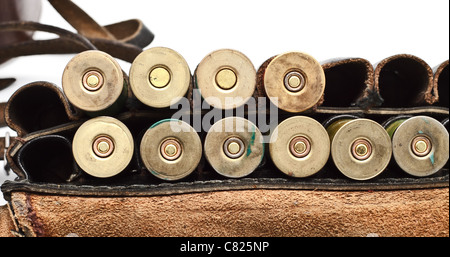 Vintage ceinture de munitions isolé sur fond blanc Banque D'Images