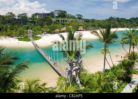 Palawan Beach sur l'île de Sentosa, Singapour Banque D'Images