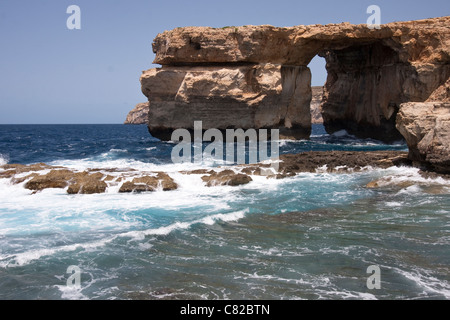 Fenêtre d'azur, Dwejra, Gozo, Malte Banque D'Images