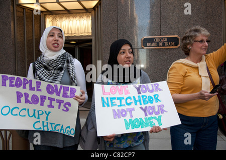 'Occuper Chicago' protester contre l'inégalité économique Banque D'Images