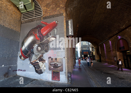 Street Art Par SPOK, Clink Street, Southwark, London, England, UK. Banque D'Images