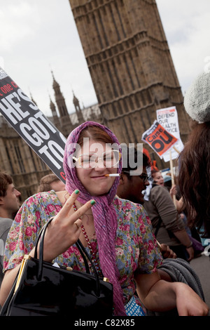 Usa fermer le pont de Westminster, Londres dans une protestation / manifestation pour bloquer le projet de loi du NHS. Banque D'Images