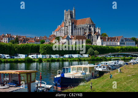 La France, l'Yonne, Auxerre, Cathédrale Saint-Étienne Banque D'Images